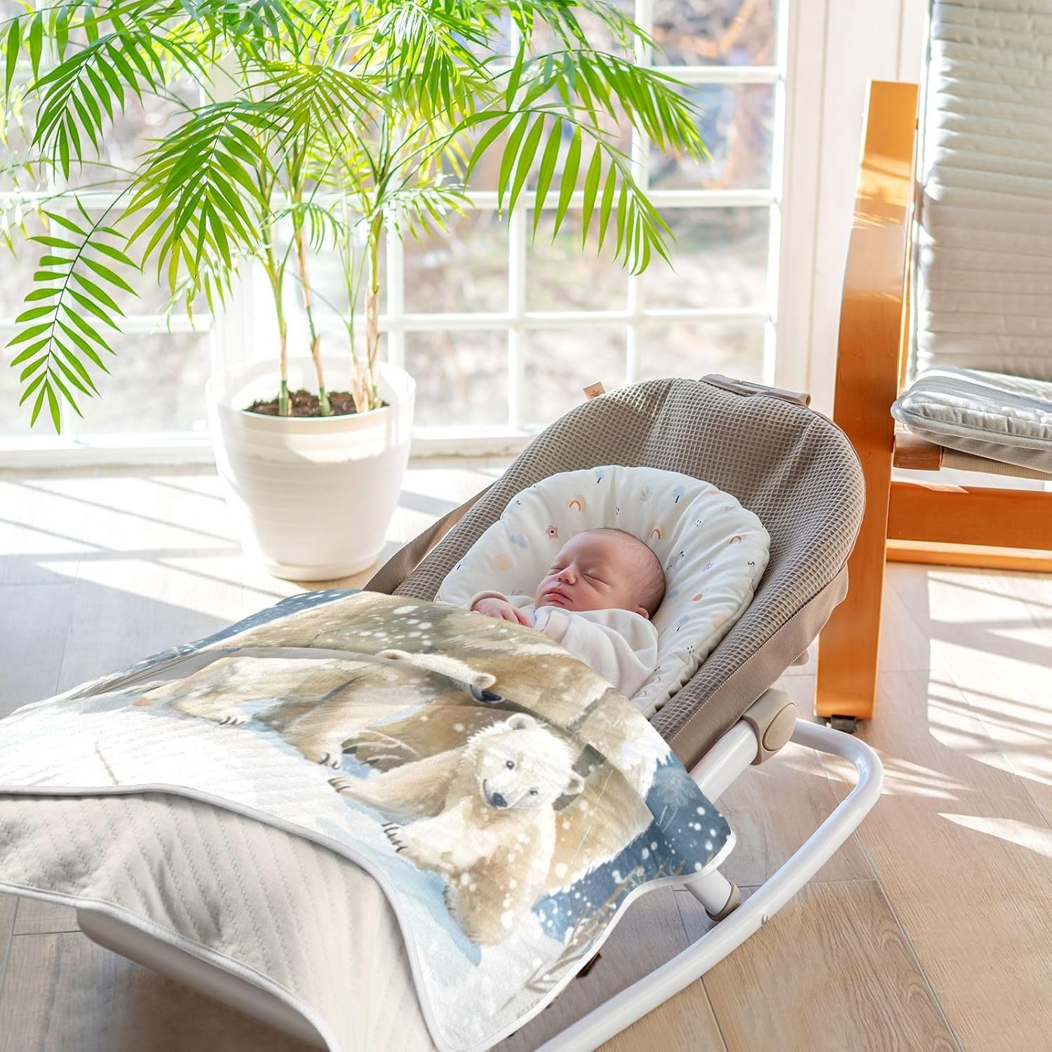 Soft Baby Blanket for Boys Girls 30x40 Inch Polar Bear Bed Blanket