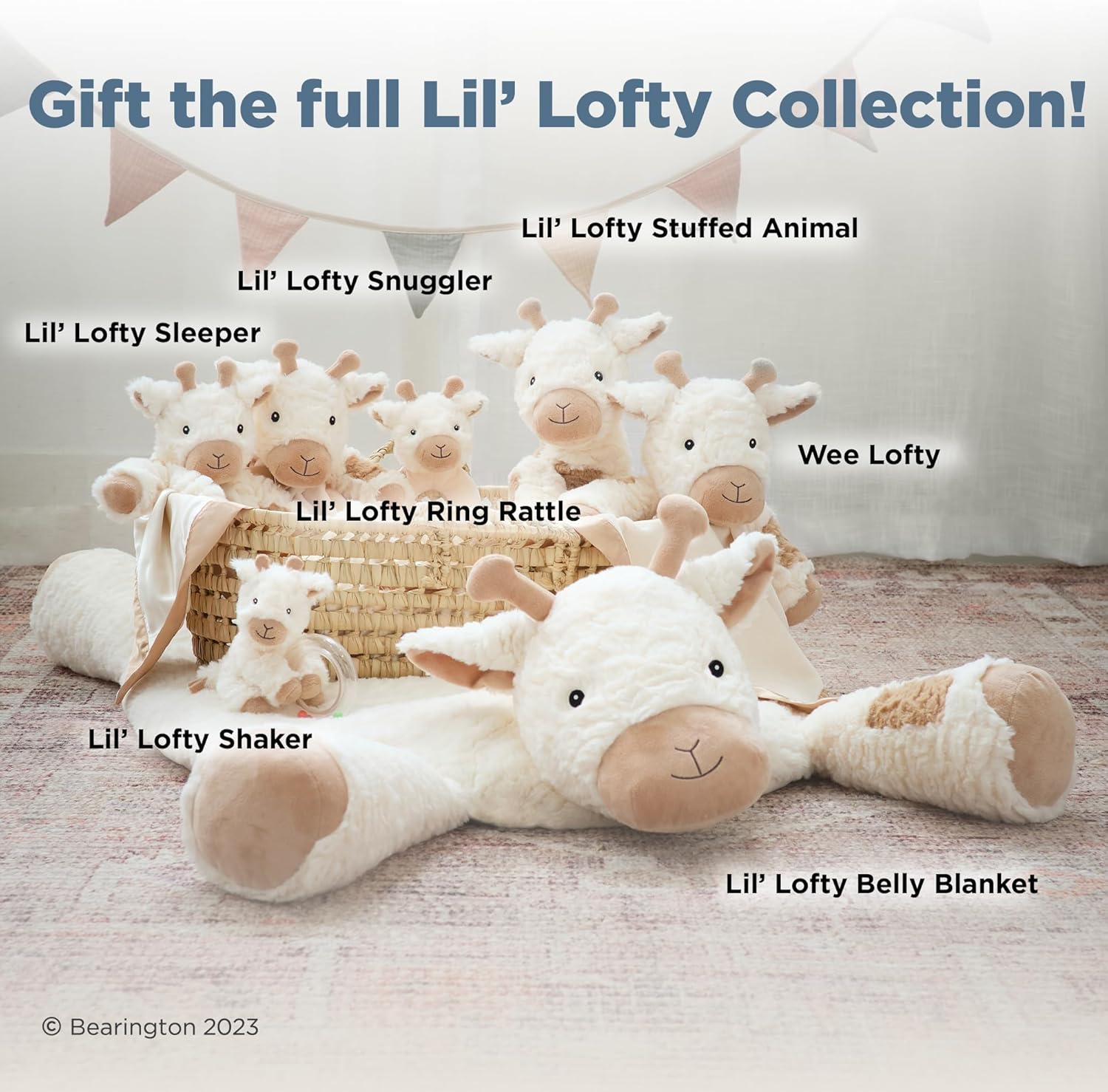 Bearington Lil Lofty 18 in Giraffe Lovey Security Blanket