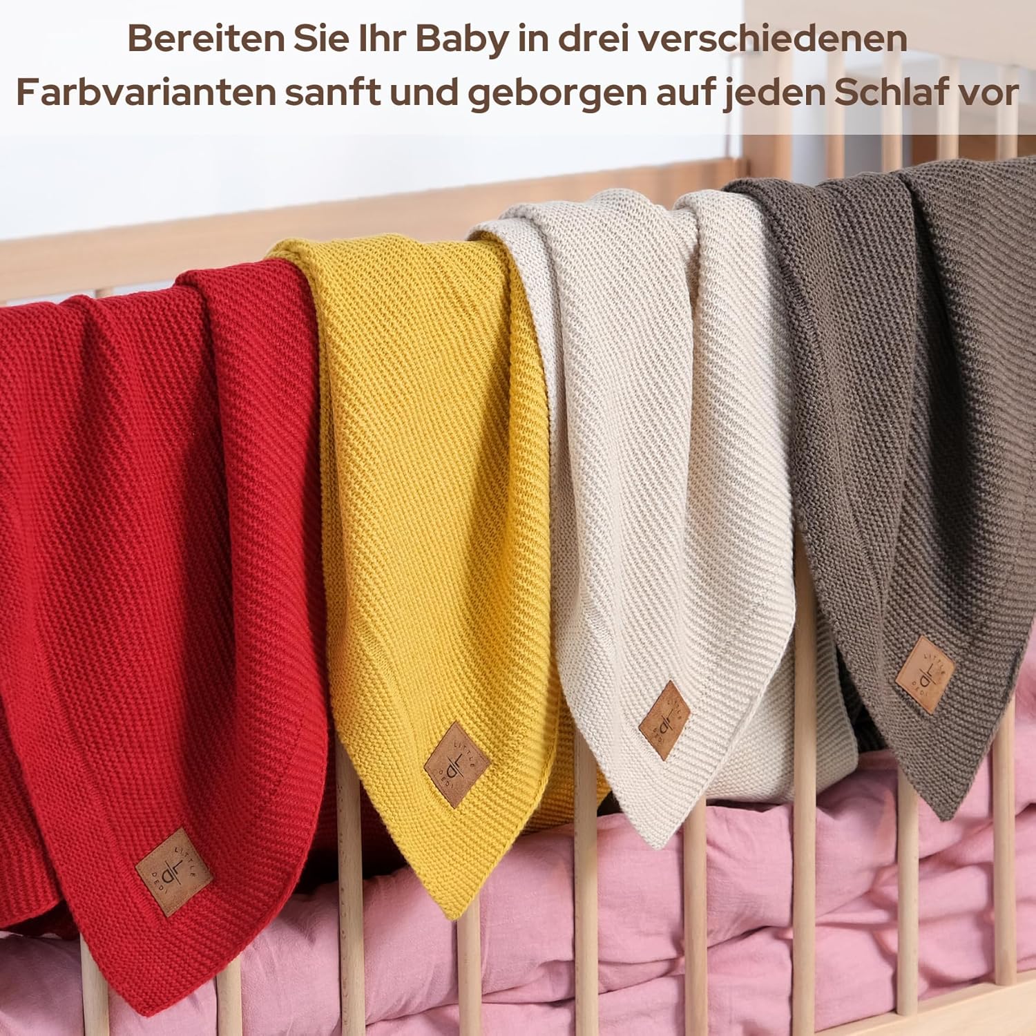 Little Dedi Soft Baby Knitted Blanket - 30x40 Neutral Stone