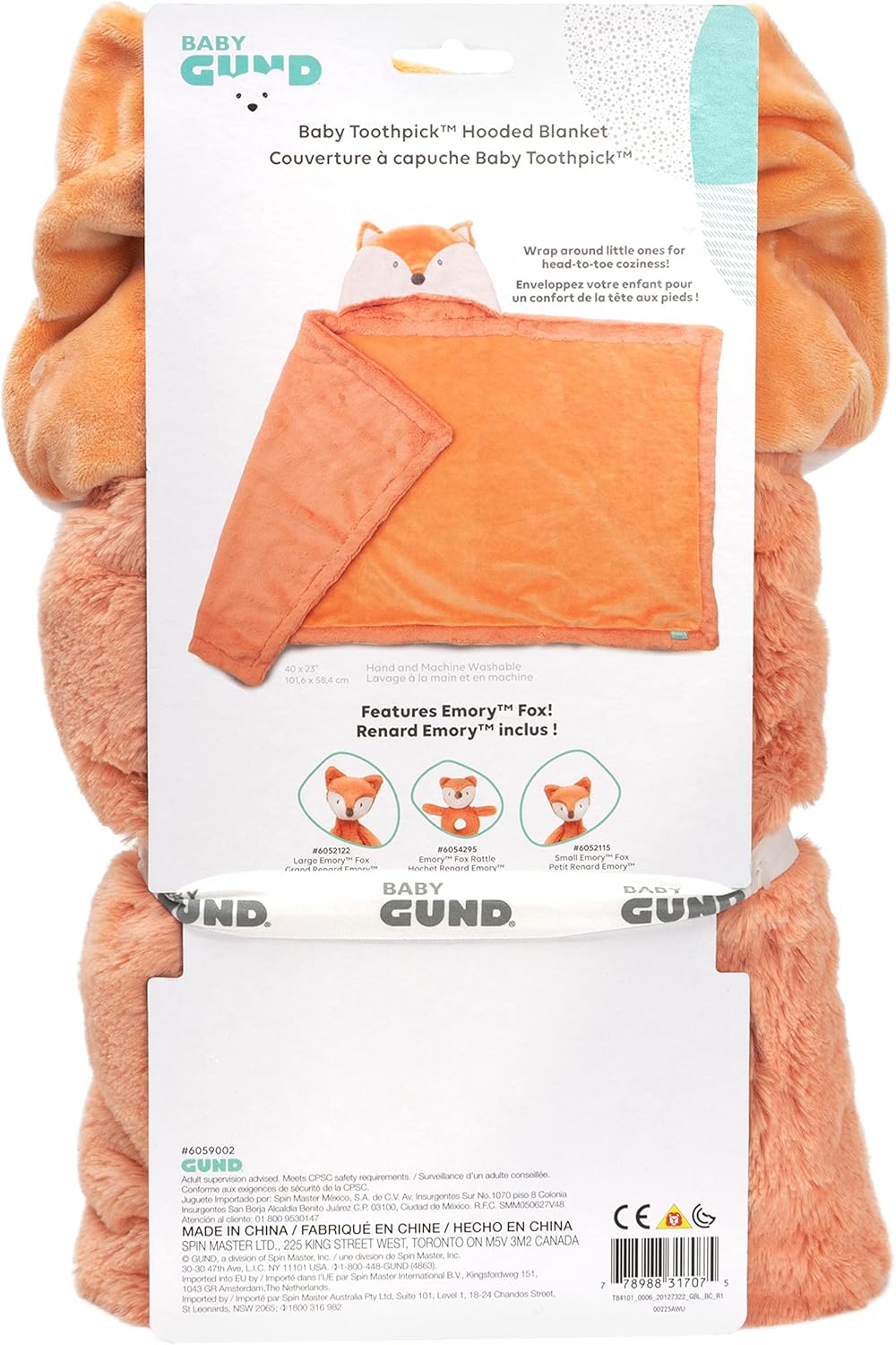 Baby GUND Lil Luvs Hooded Blanket - Emory Fox