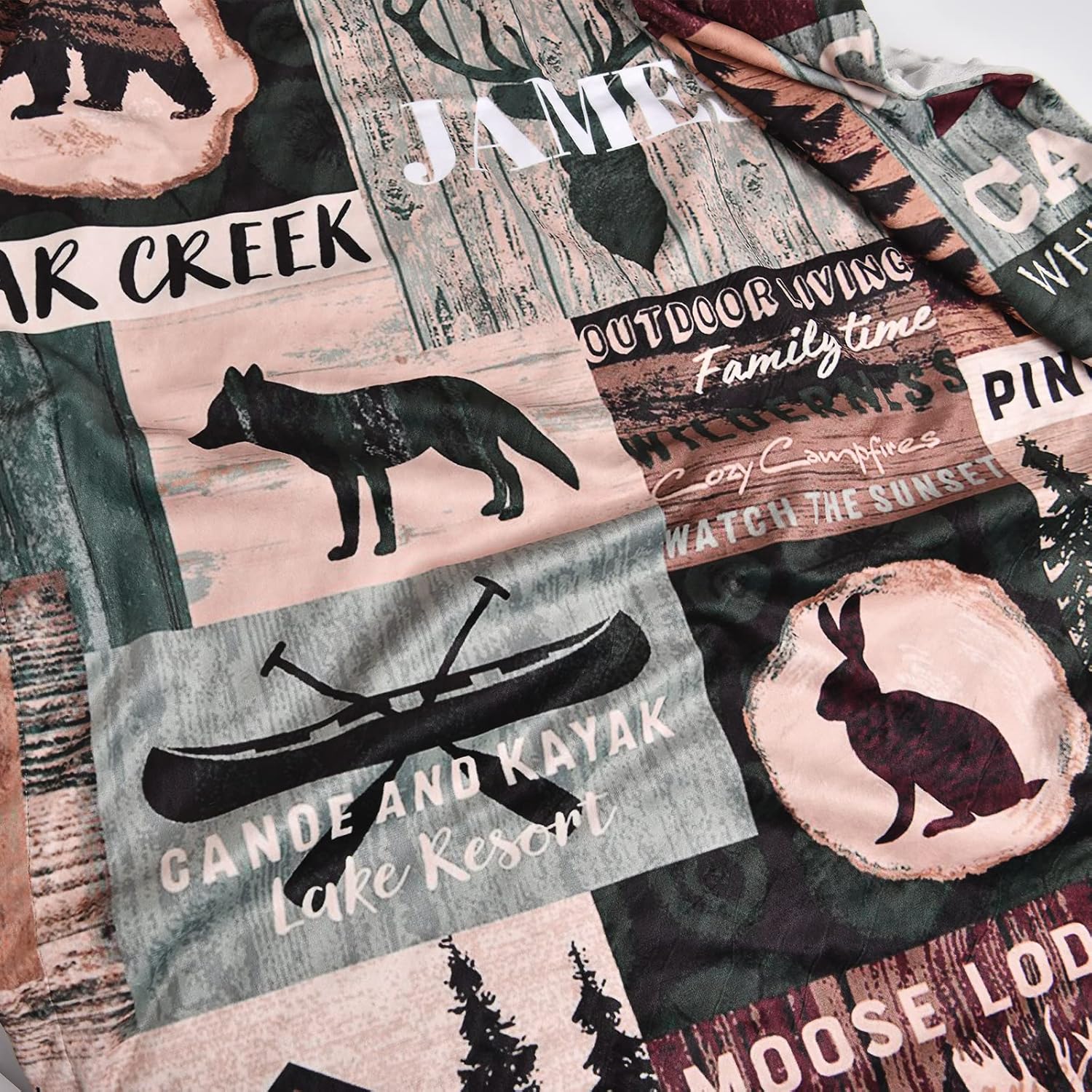 Personalized Woodland Baby Blanket with Name