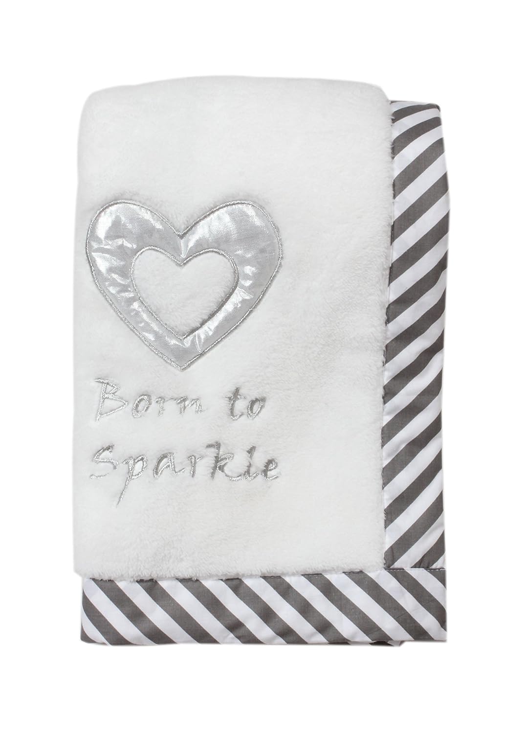 Bacati Love Unisex Born to Sparkle Embroidered Blanket
