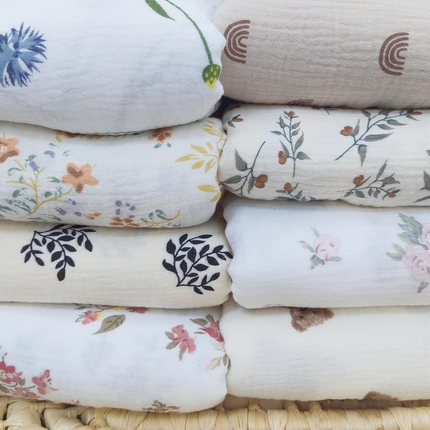Insular Cotton Muslin Baby Blanket with Tassel - 47x40