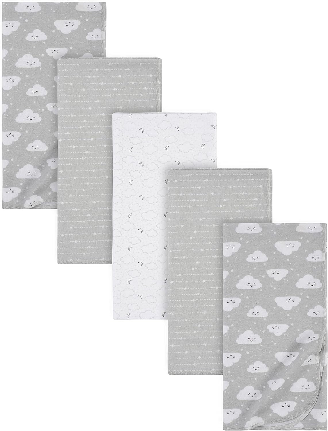 Gerber Flannel Swaddle Blanket 5-Pack for Newborns