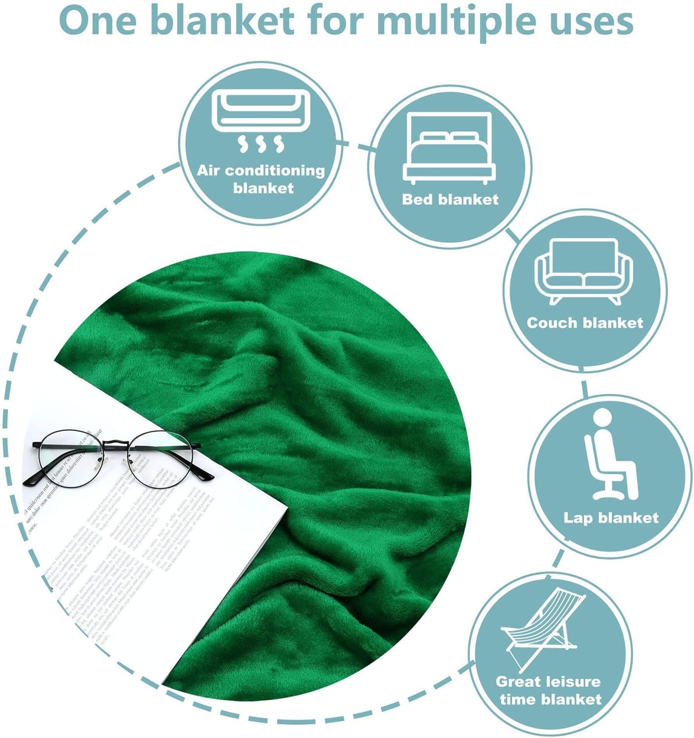 NANPIPER Baby Blanket - Super Soft Fleece Plush Lightweight Microfiber Throw 30x40 Emerald Green