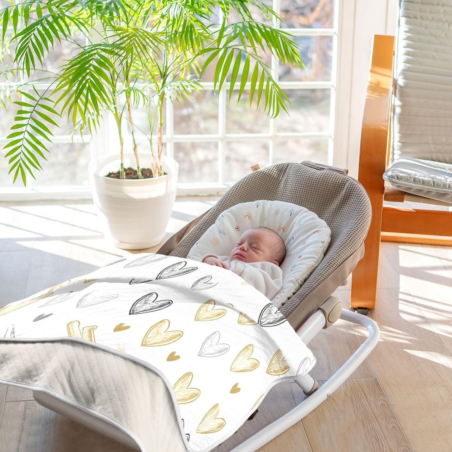 Wassud Hearts Soft Baby Blanket 30x40 Inch Cozy Toddler Blanket