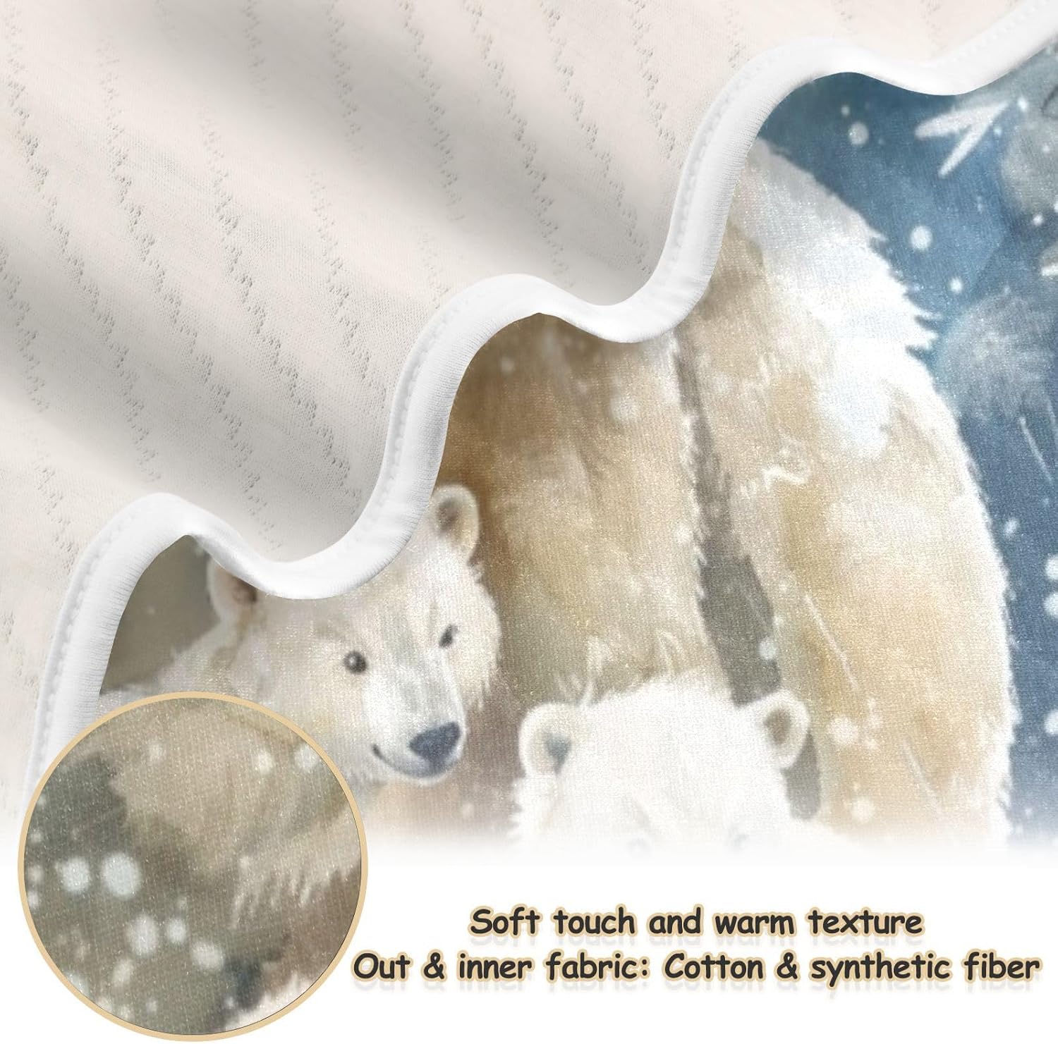 Soft Baby Blanket for Boys Girls 30x40 Inch Polar Bear Bed Blanket