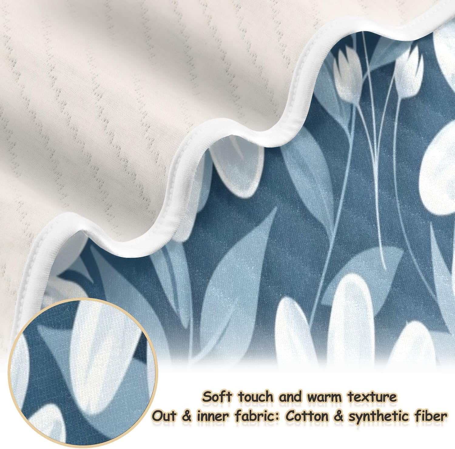 Soft Baby Blanket for Boys Girls 30x40 Inch Blue-White