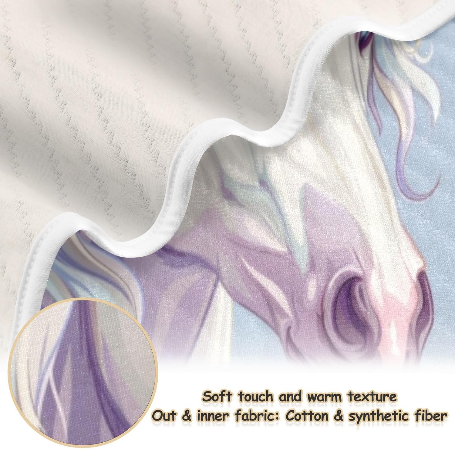 Unisex Baby Blanket with Unicorn Print 30x40 Inches