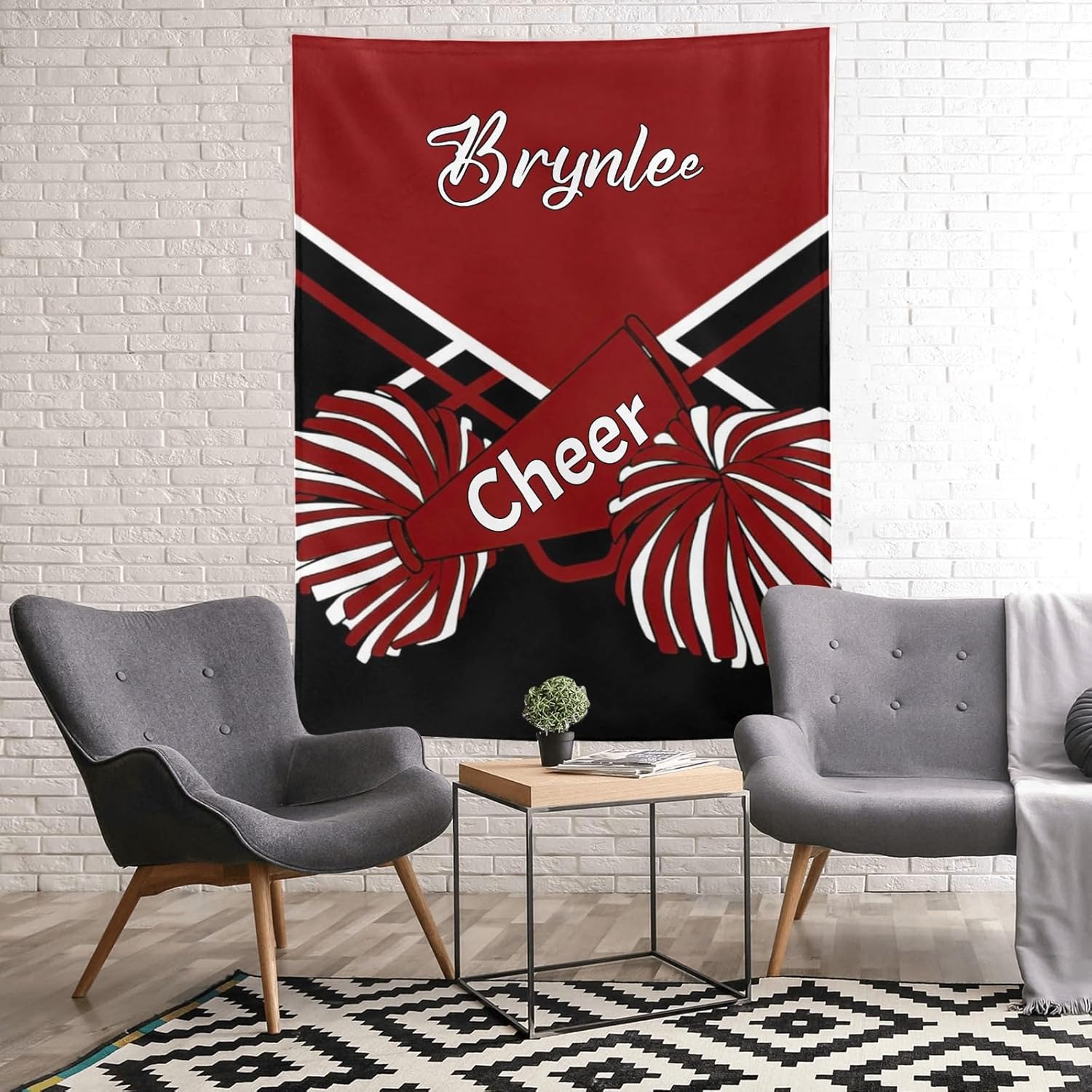 Custom Dark Red Baby Blanket with Name for Newborn 1