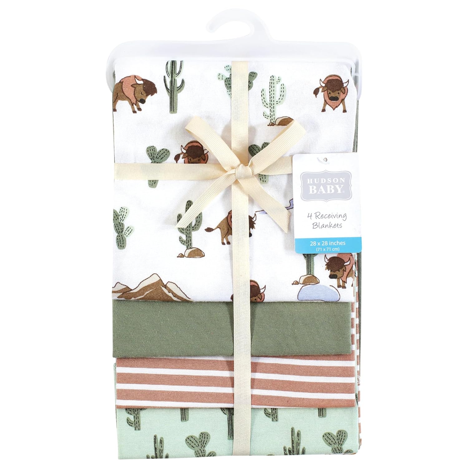 Hudson Baby Unisex Flannel Receiving Blankets 4-Pack