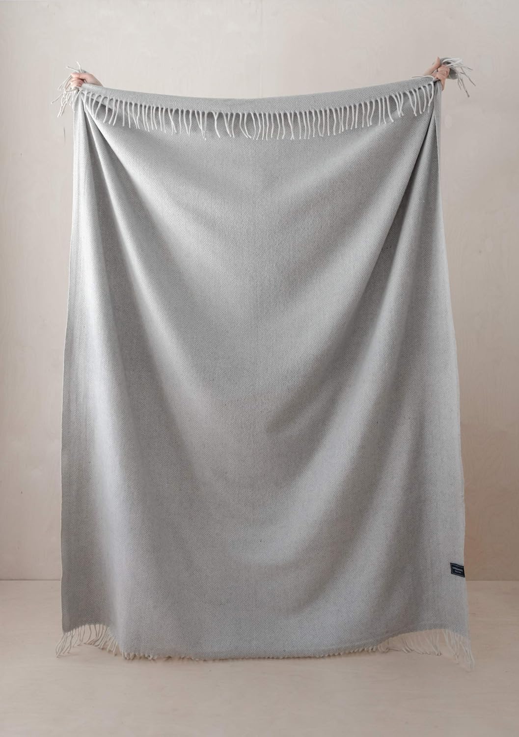 The Tartan Blanket Co Recycled Wool Herringbone Blanket 59 x 75
