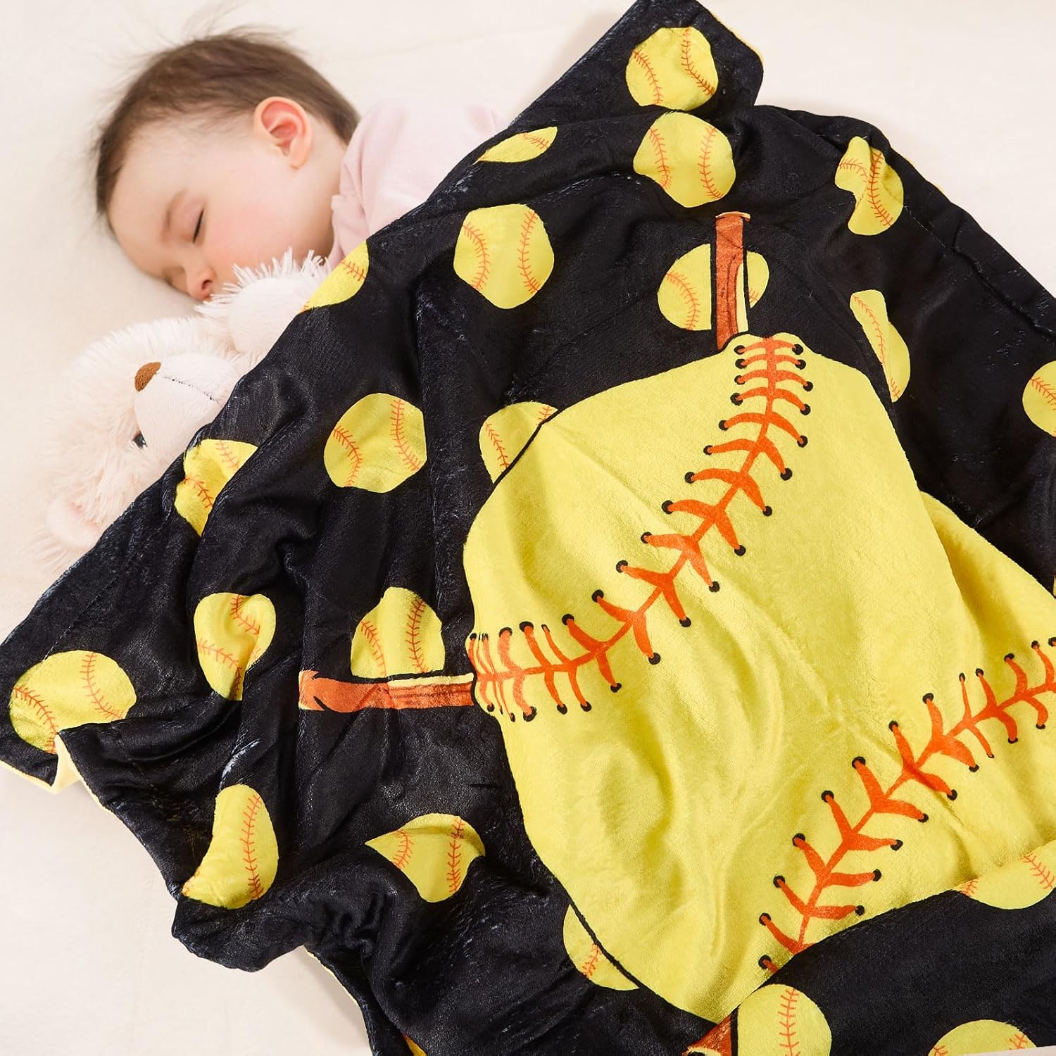 DCOOLGO Softball Blanket for Newborn Baby