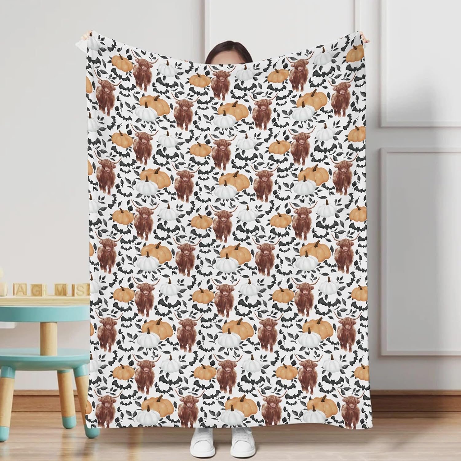 Highland Cows Flannel Baby Blanket for Boy Girl