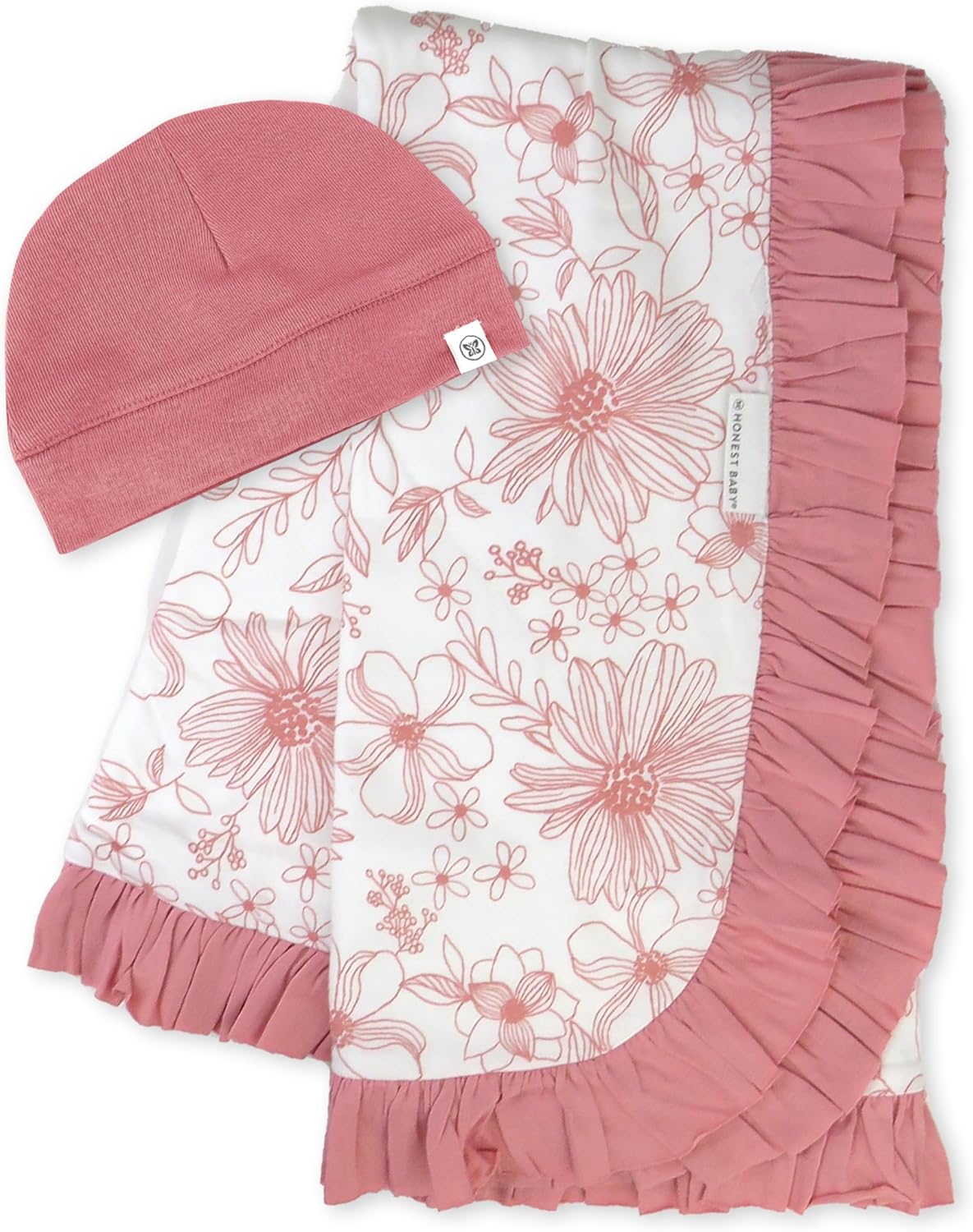 HonestBaby 100 Organic Cotton Receiving Blanket 2-Pack