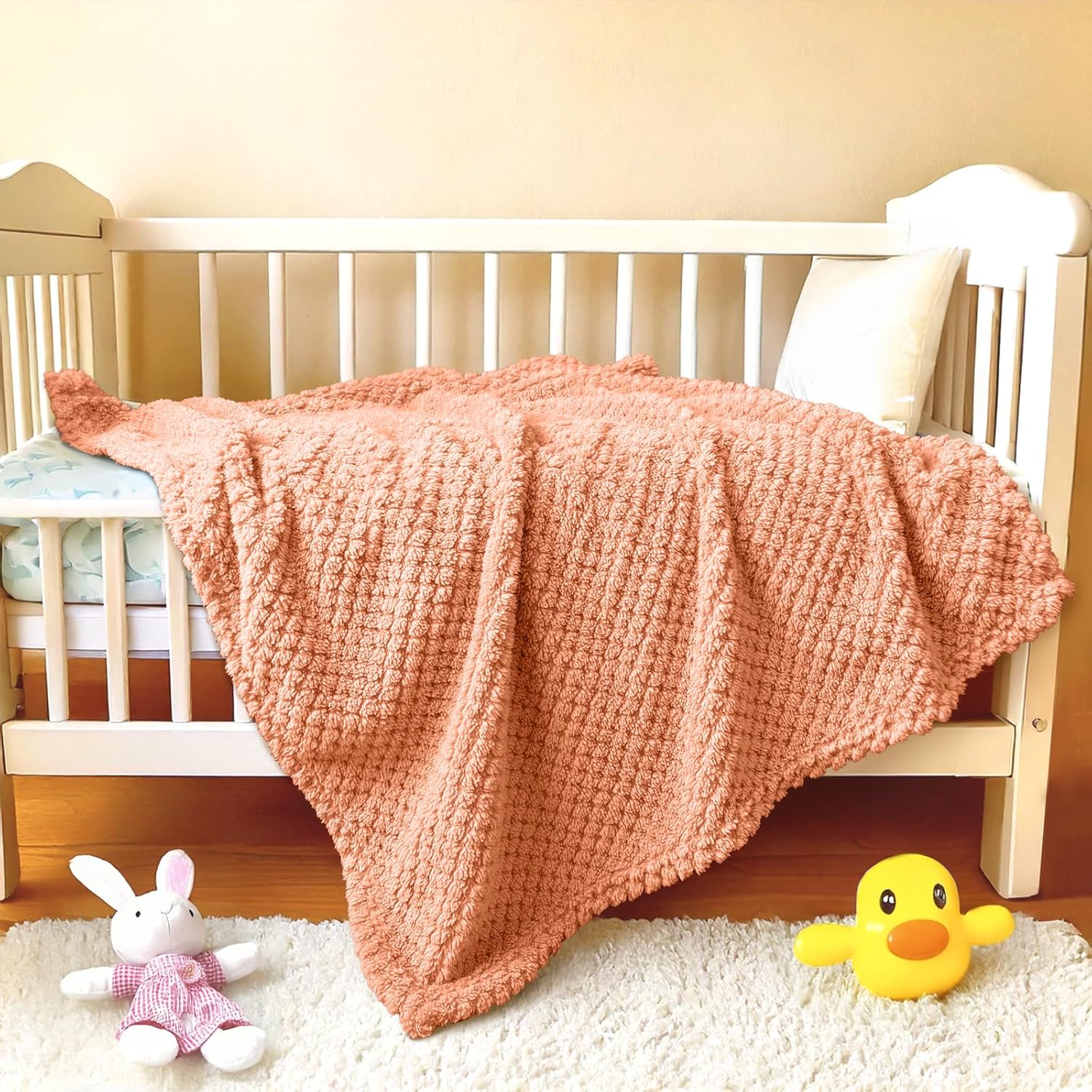 KENPERRY Ultra Soft Fleece Baby Blanket 30 X 40 Orange