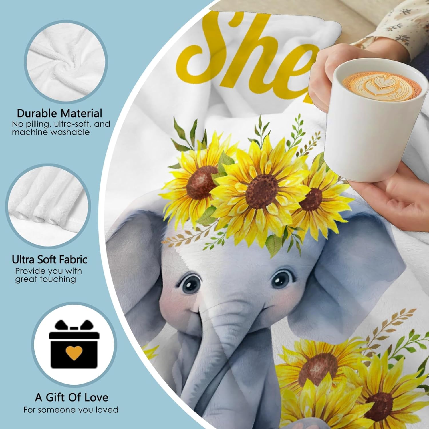 Aniruddha Custom Elephant Baby Name Blanket