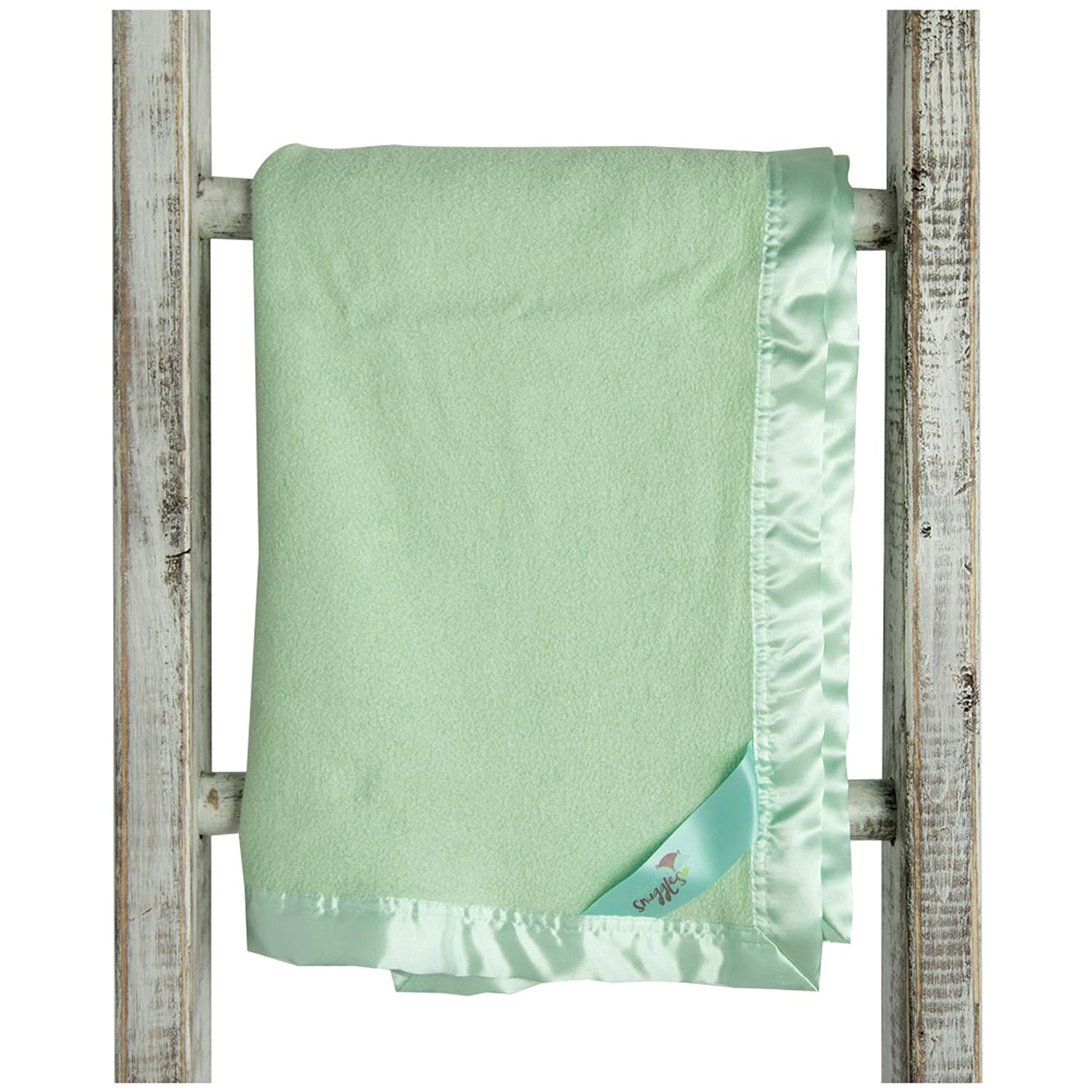 Bamboo Rayon Toddler Security Blanket - Soft Light Green with Satin Edging