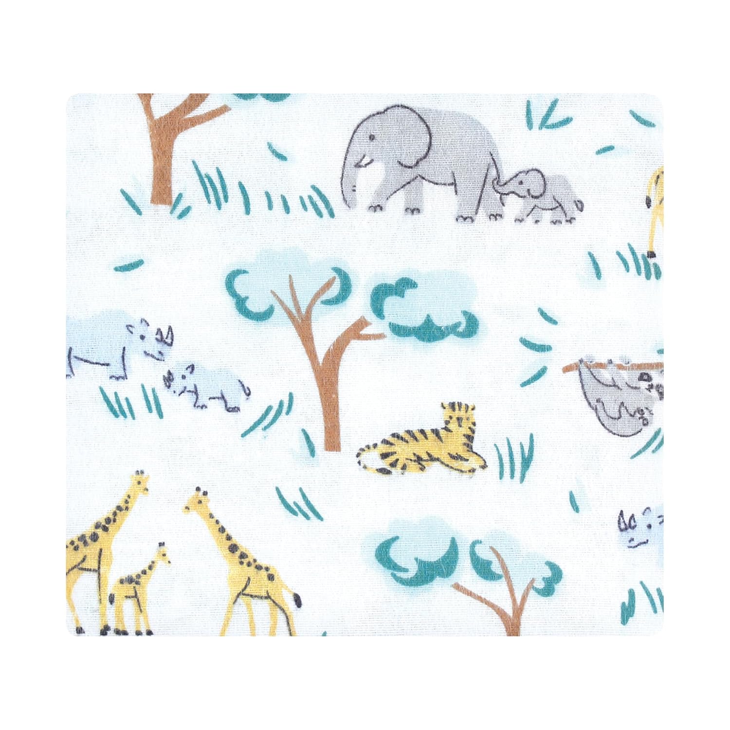 Hudson Baby Unisex Flannel Blanket 4-Pack Safari Friends
