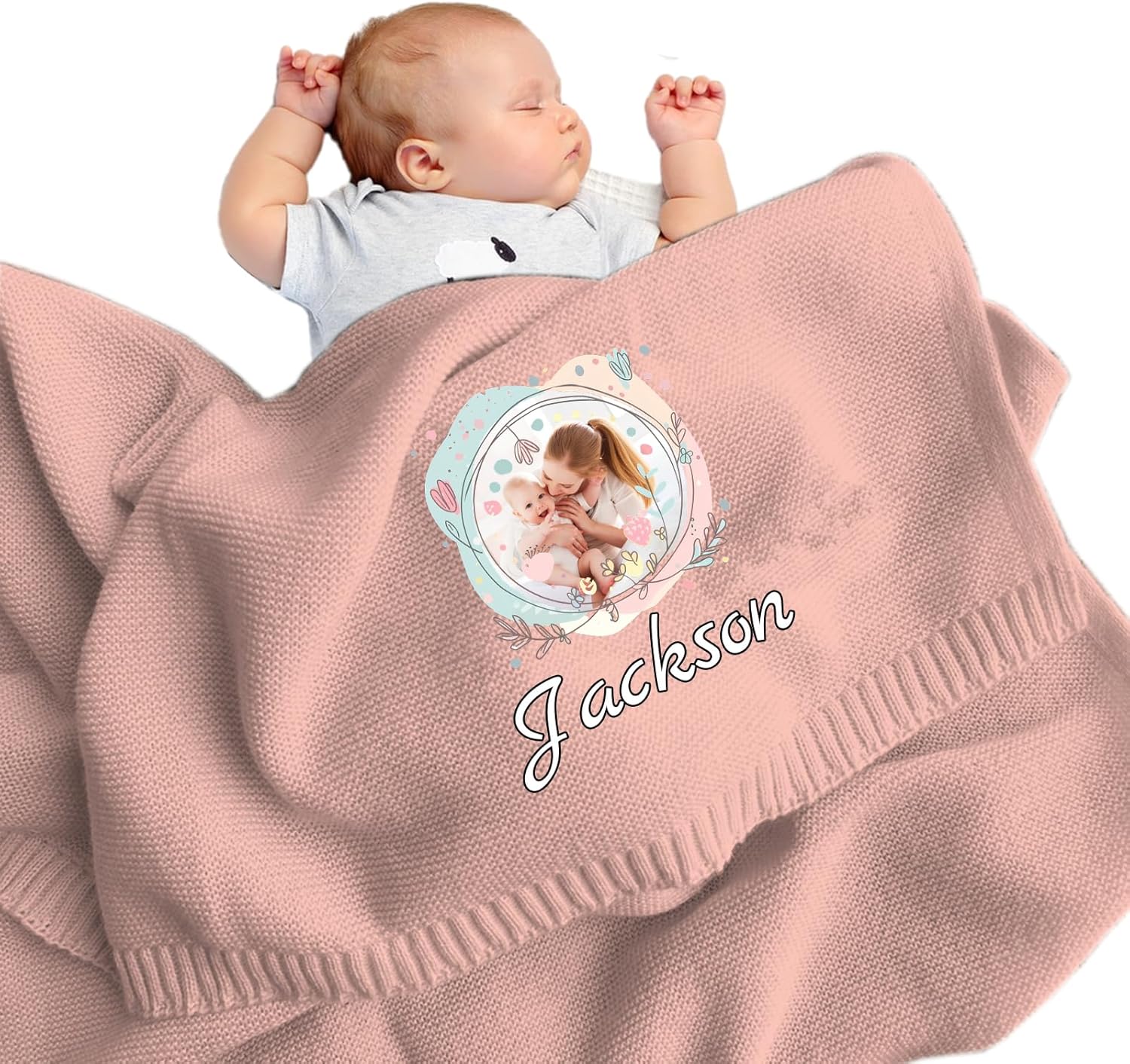 Custom Baby Blanket with Name and Photo