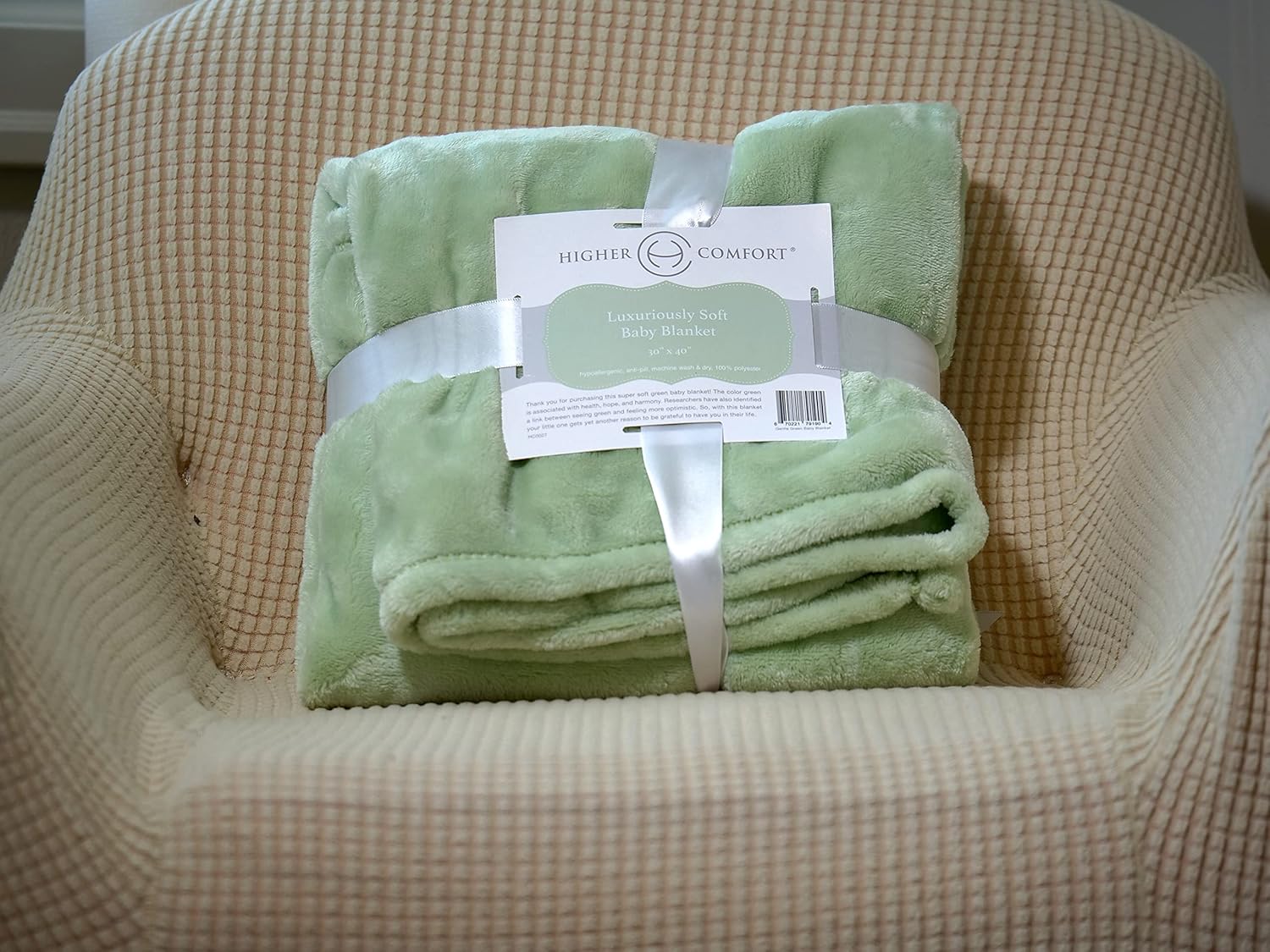 Gentle Green Fleece Blanket for Baby 30x40 Inches