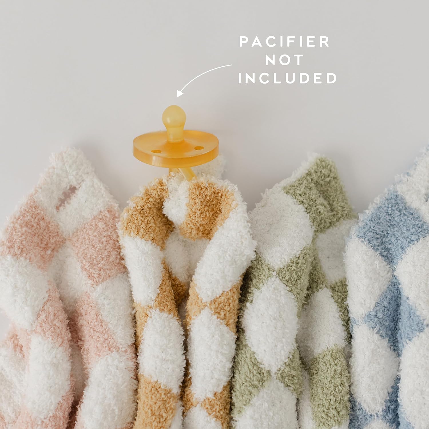 Orelle Baby Checkered Pacifier Lovey Blanket Soft Plush