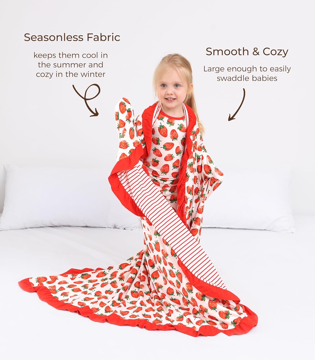 DREAMHALO 50x50 Baby Blanket Strawberry