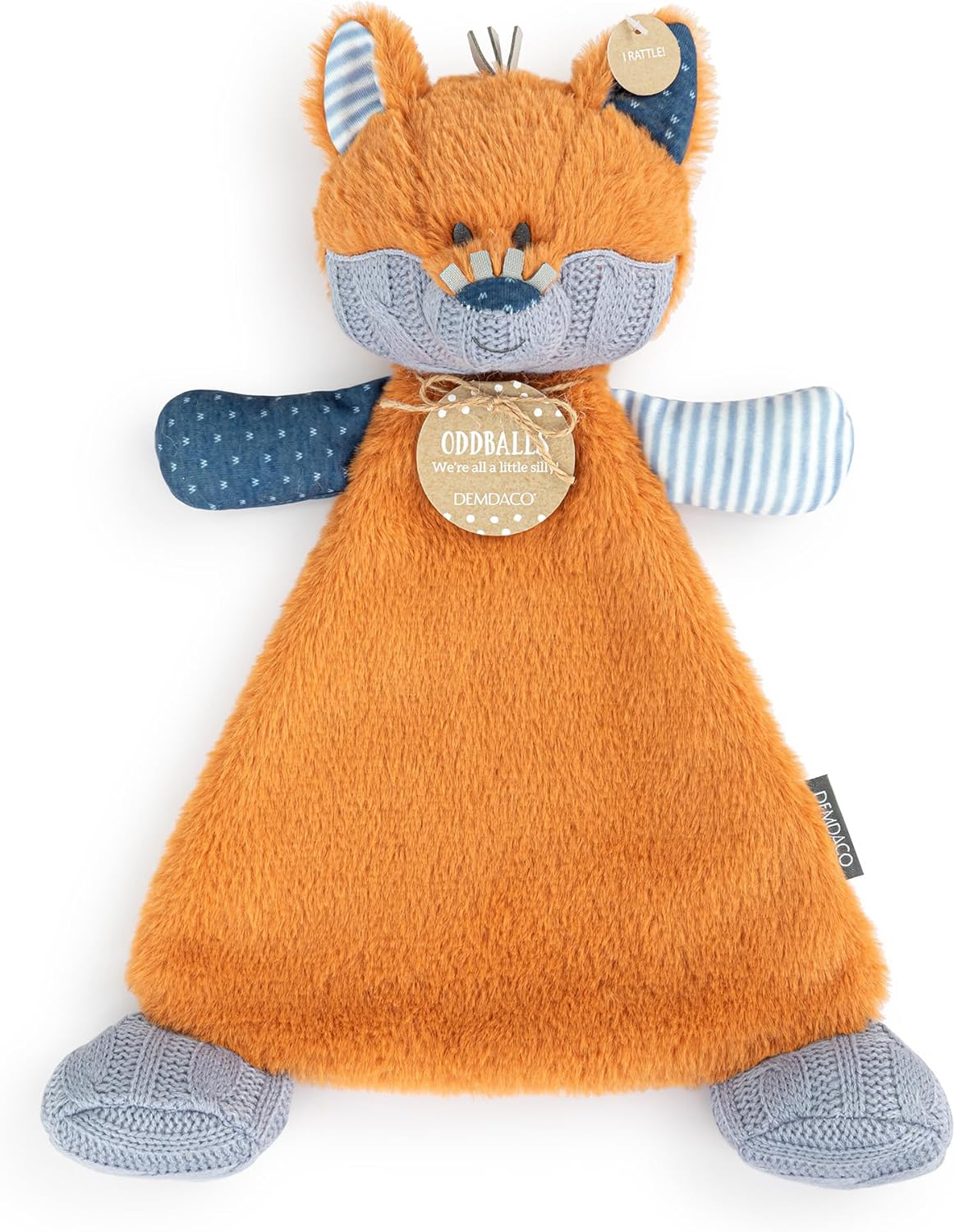 DEMDACO Oddball Plush Fox Blanket Orange and Blue