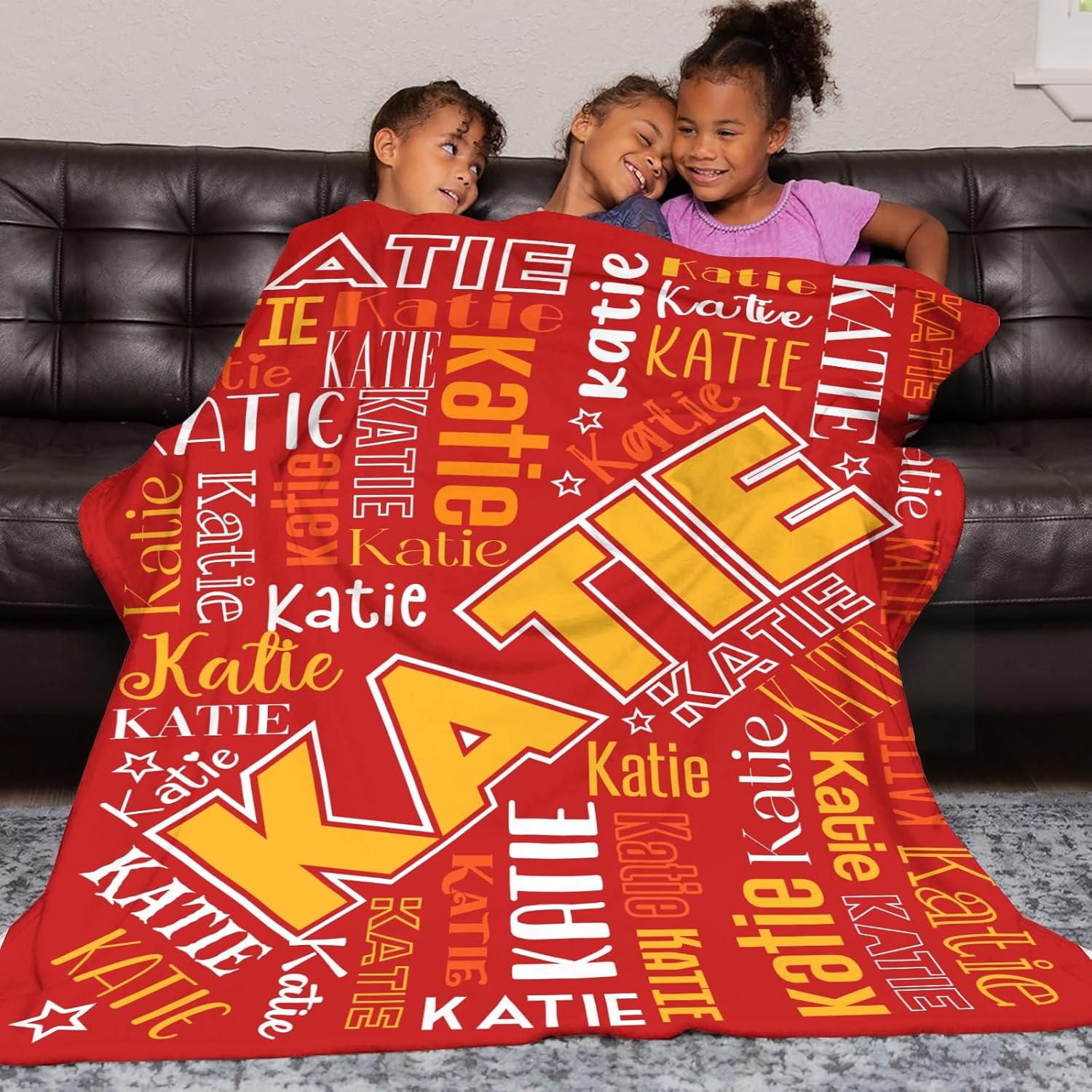 OAHEDIAM Personalized Baby Blanket with Name Red 30x40 Inches