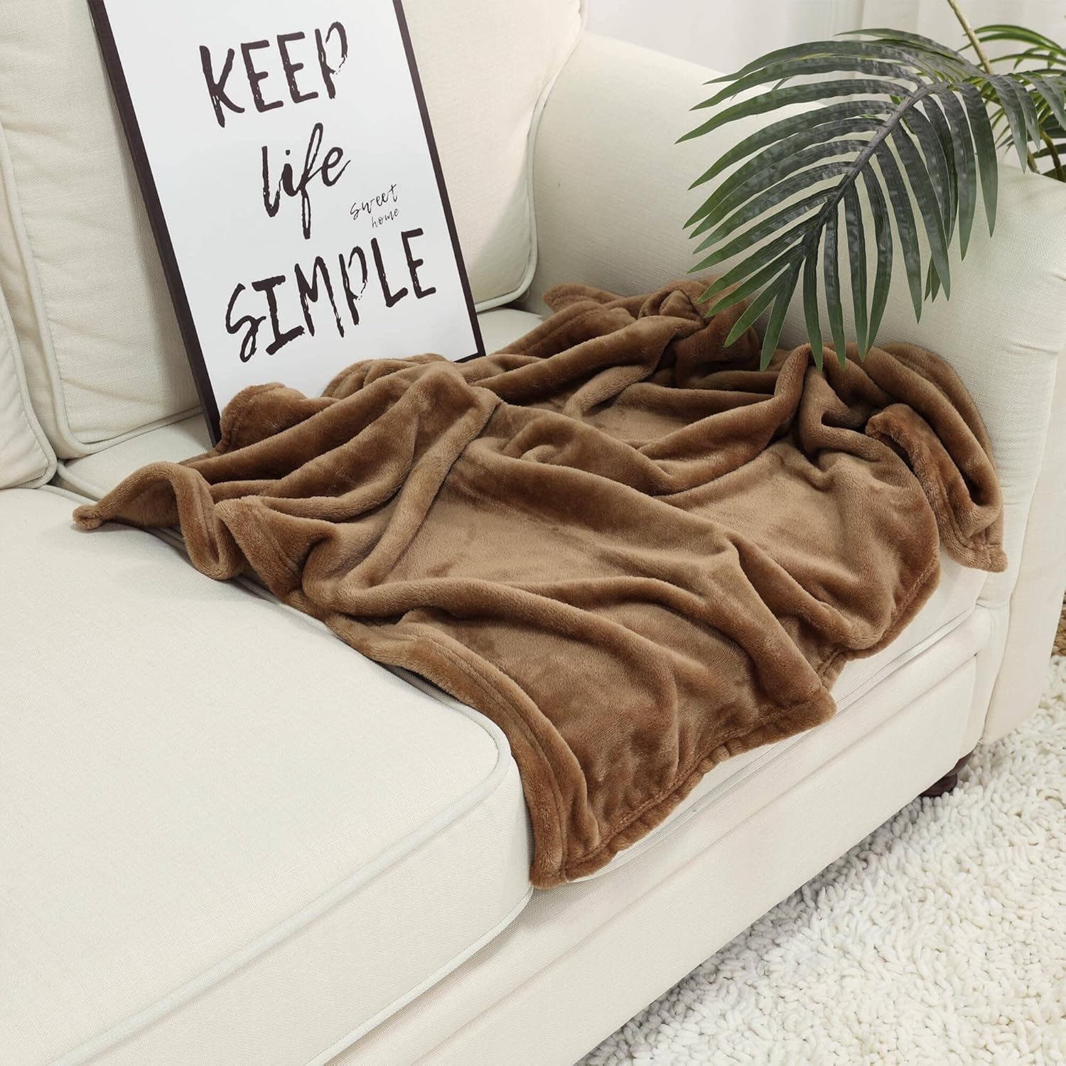NANPIPER Coffee Brown Baby Blanket - 30x40 Inches