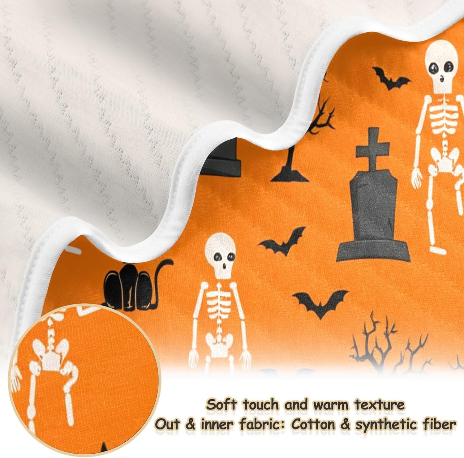Burbuja Halloween Skeleton Baby Blanket for Boys Girls
