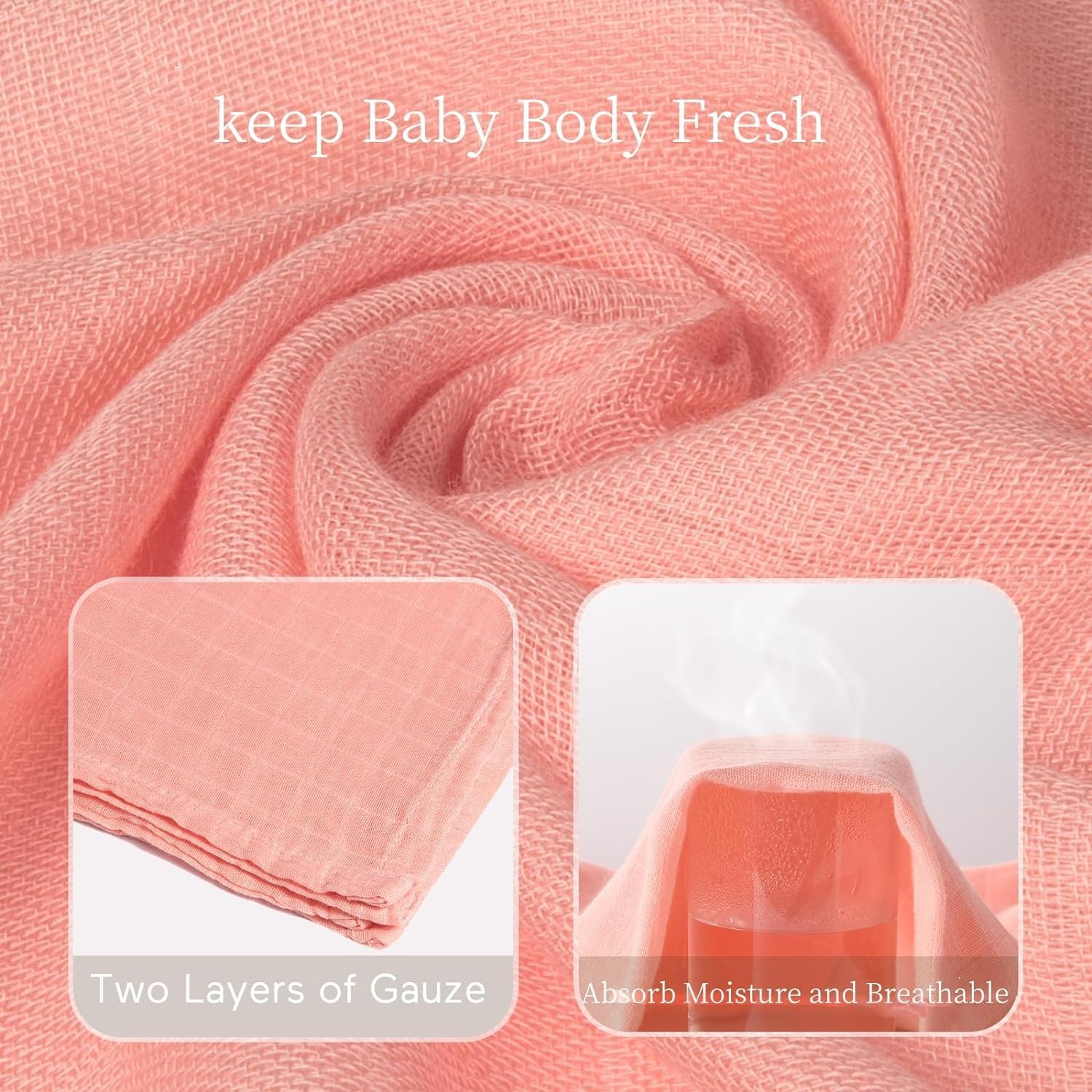 Momcozy Muslin Swaddle Blankets 4 Pack 47x47 Inches