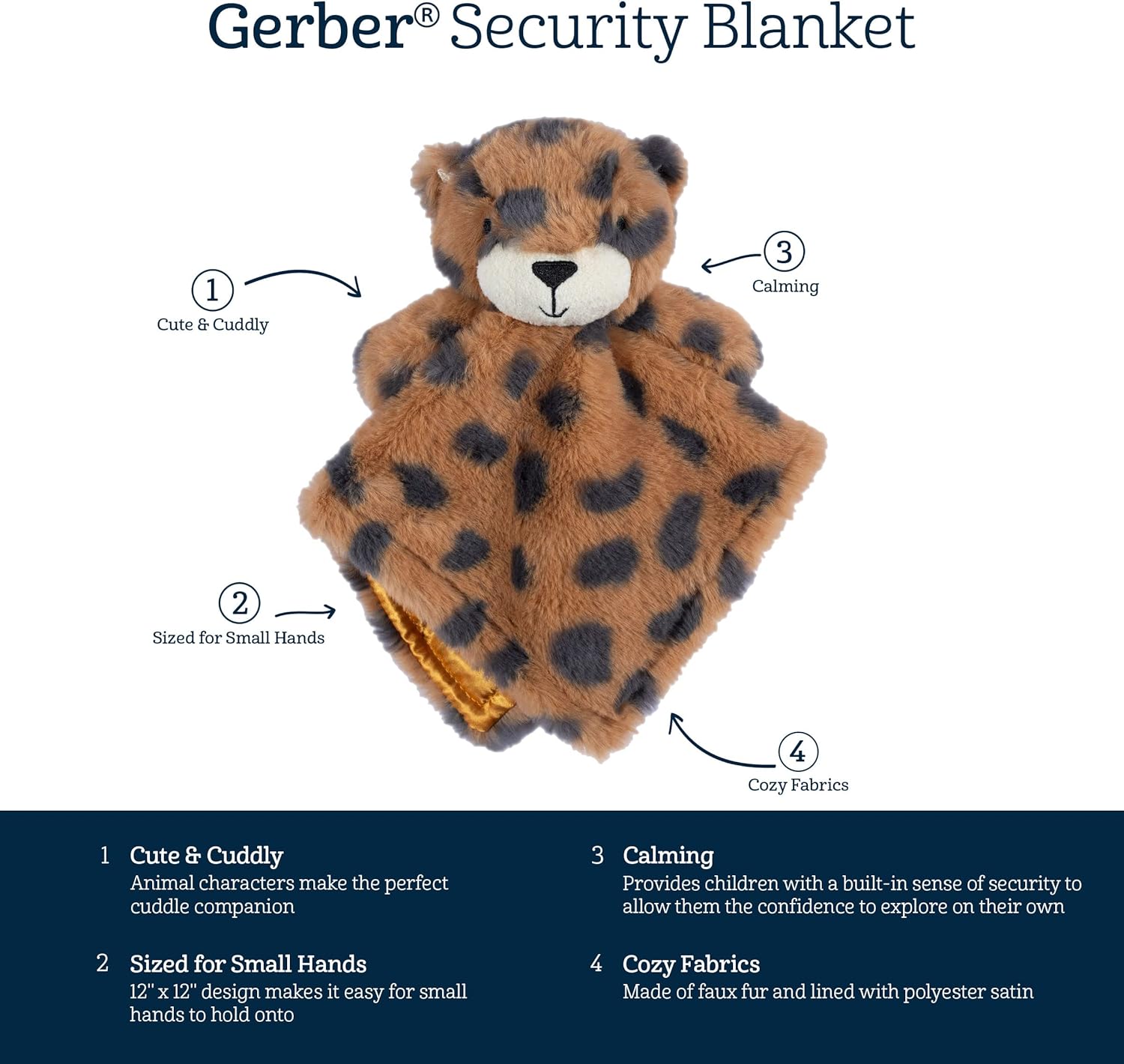 Gerber Cheetah Plush Lovey Blanket One Size
