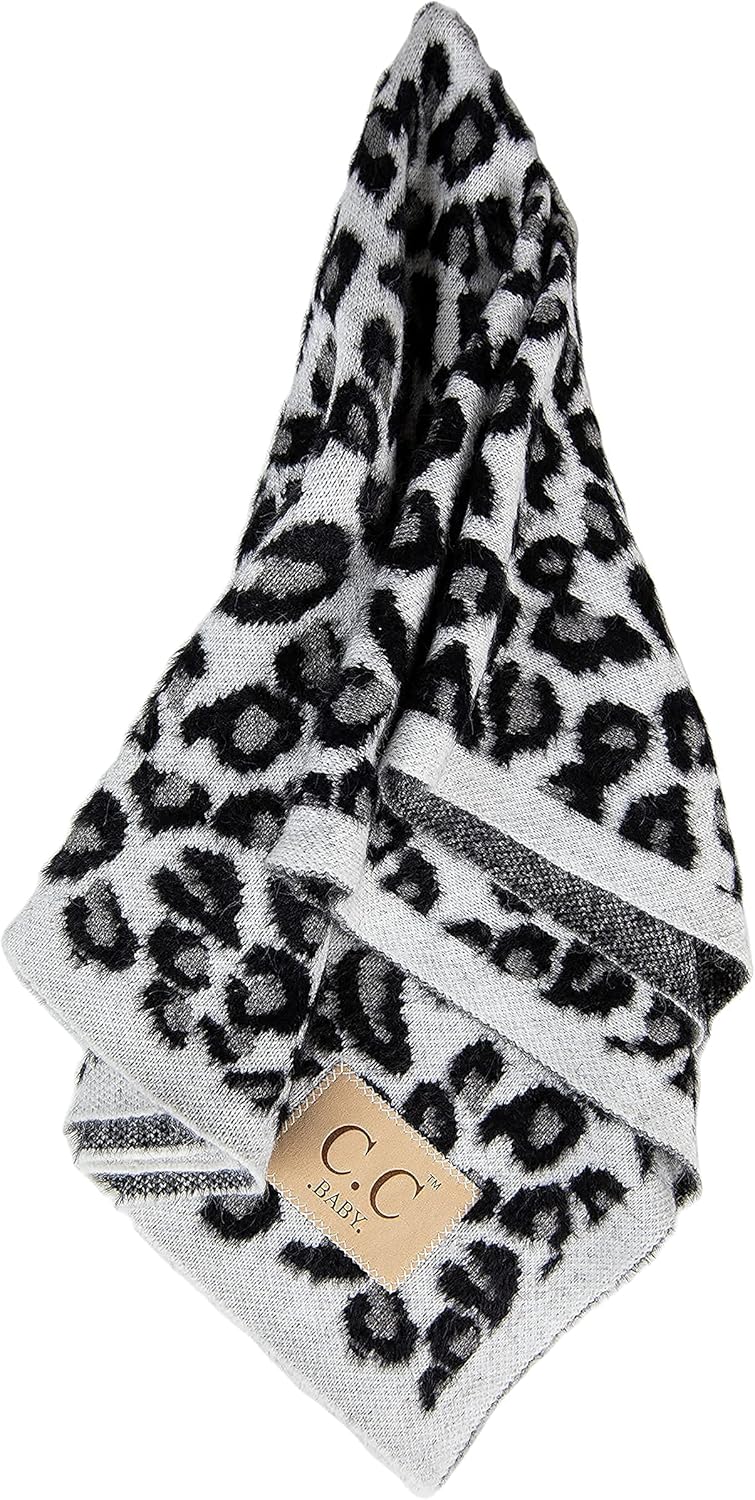 Funky Junque Leopard Print Baby Blanket Ivory 30x35in