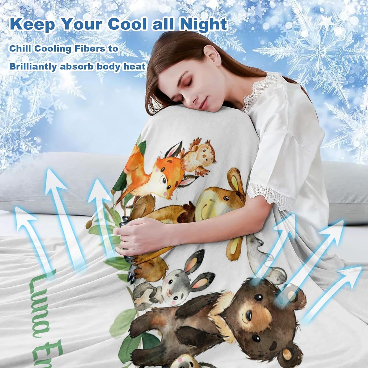 Deven Greenery Jungle Animals Cooling Blanket for Toddler