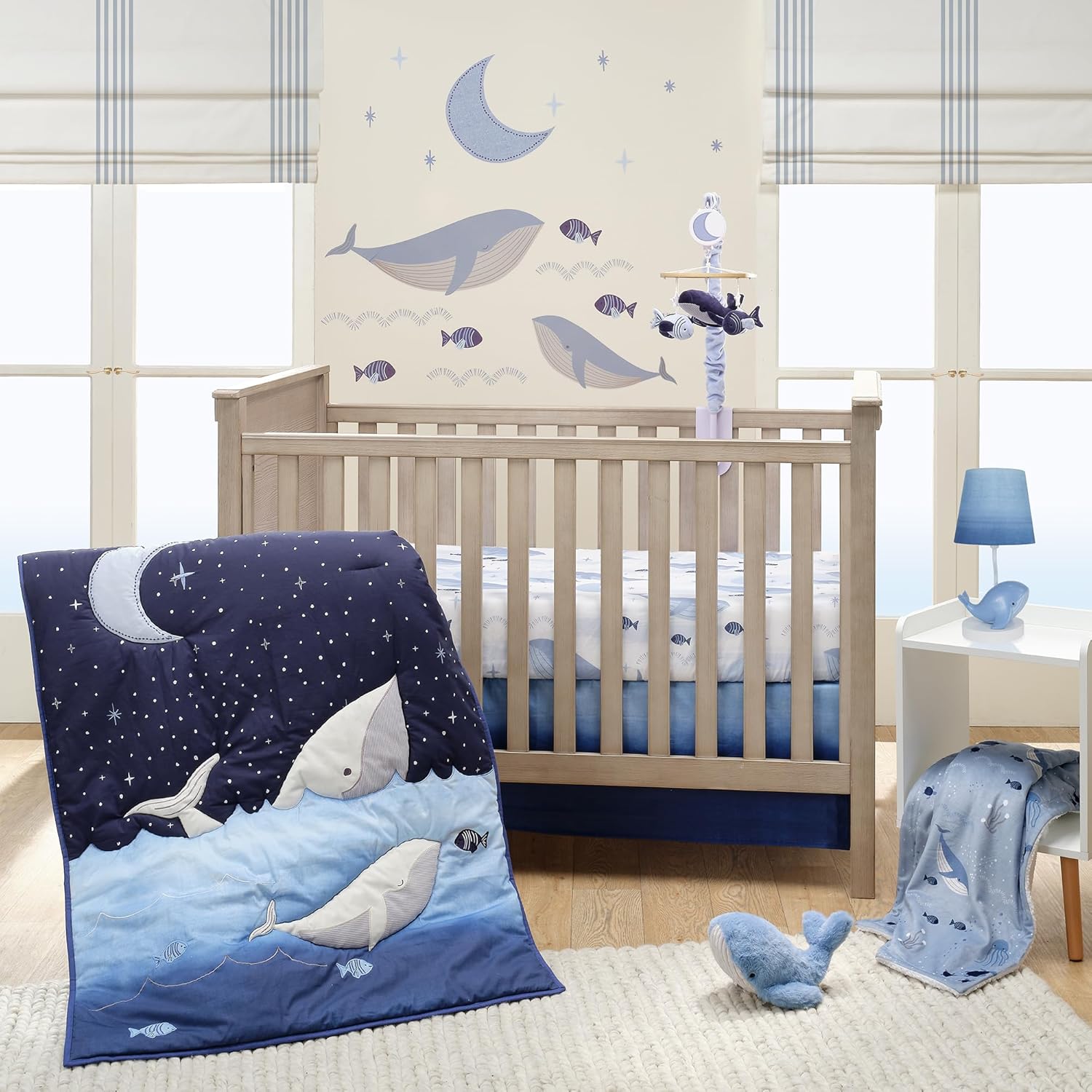 Lambs Ivy Bubbles Squirt Whale Blanket