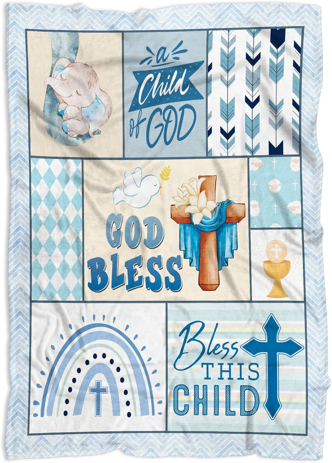 Muchnee Baptism Blanket - Personalized 40x30in Baby Gift