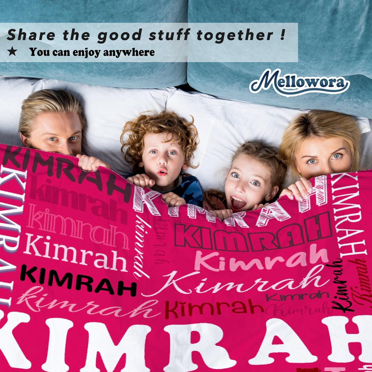 Personalized Pink Fleece Throw Blanket for Kids