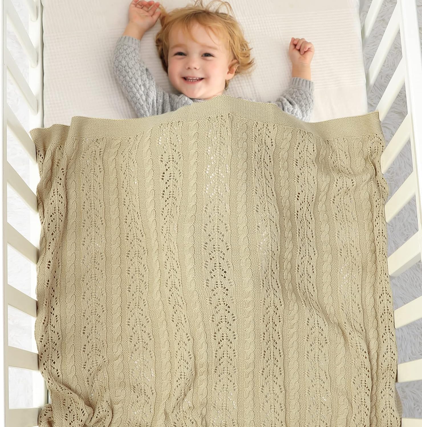 LAWKUL Knit Baby Blanket 40x30 Inches