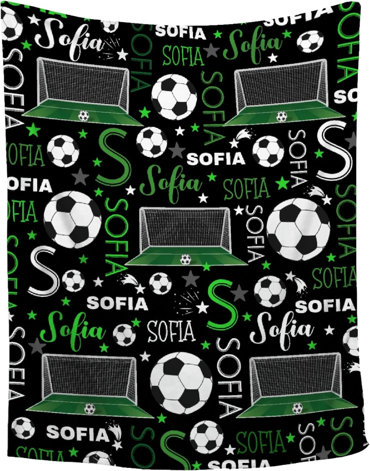 Custom Soccer Name Blanket - Personalized Baby Blanket for Nursery