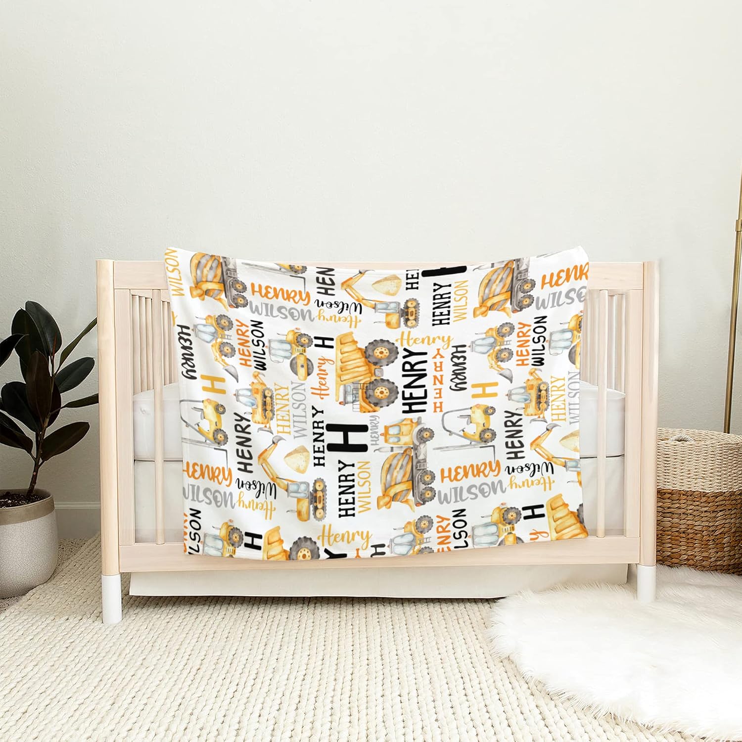 Custom Baby Blanket with Name - Car Theme
