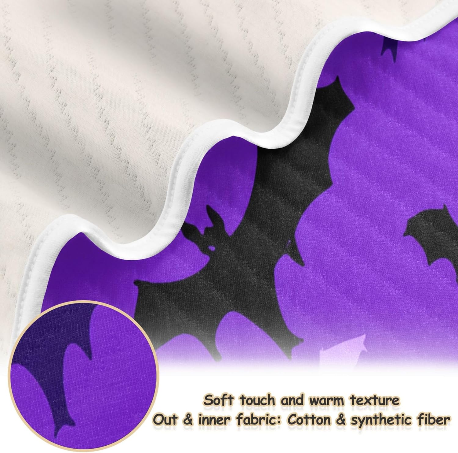 Burbuja Purple Black Bats Baby Blanket 30x40