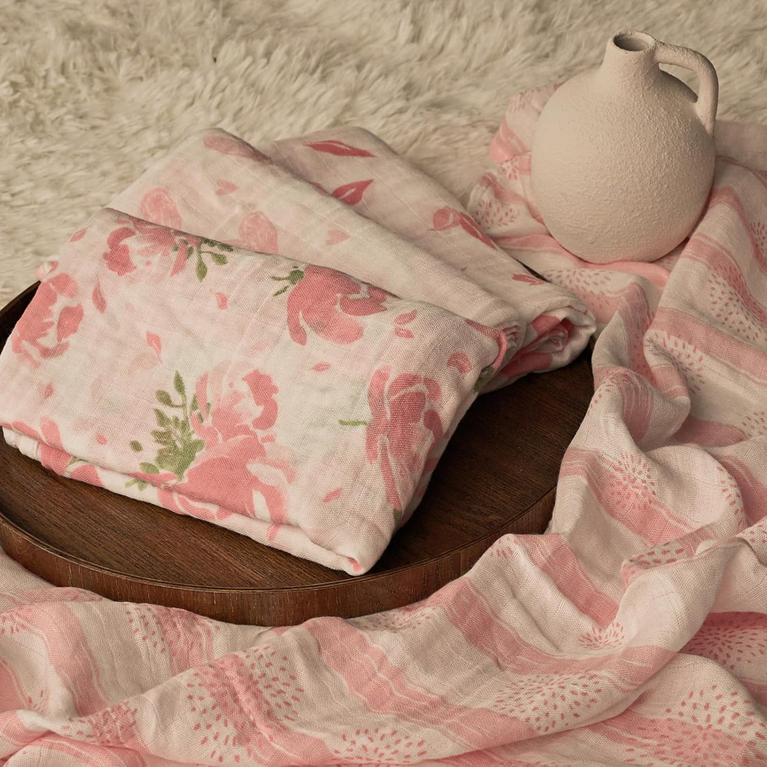 GLLQUEN BABY 4-Pack Swaddle Blankets 35x40