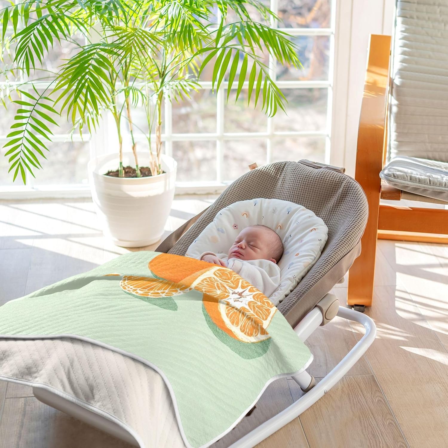 Burbuja Orange Baby Blanket 30x40 Nursery Blanket