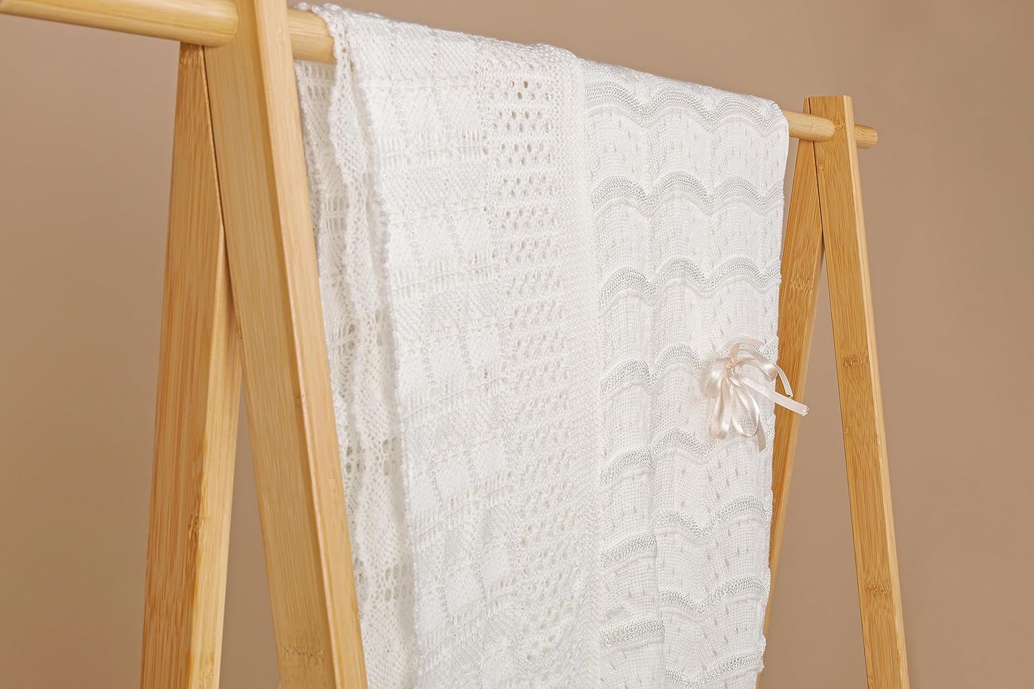 SUMA Ivory Baby Blanket - Christening Shawl 40x50 Inches