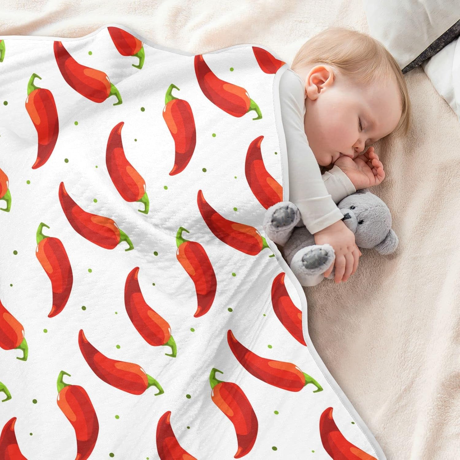 Pigsaly Chili Pepper Baby Blanket 30x40 in
