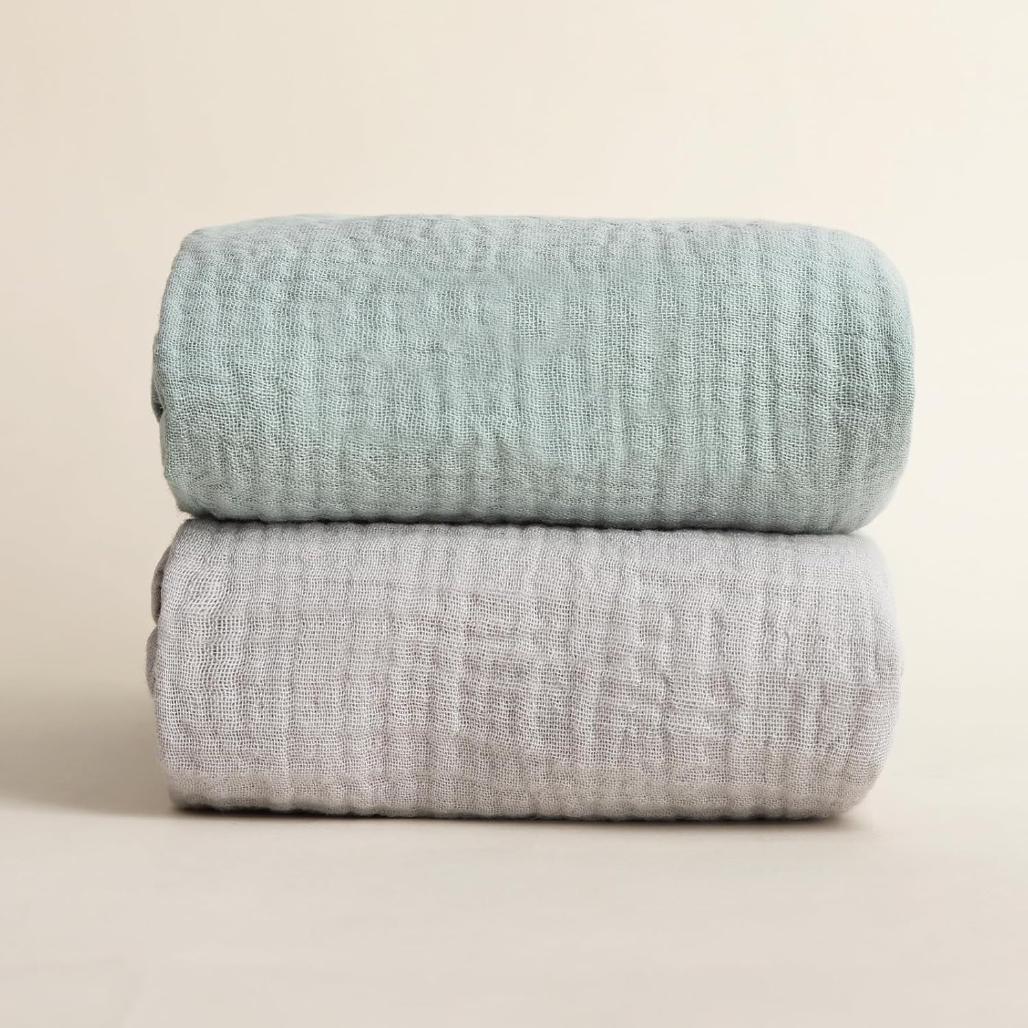 Synrroe Muslin Swaddle Blankets 2 Pack 40x40 Inches