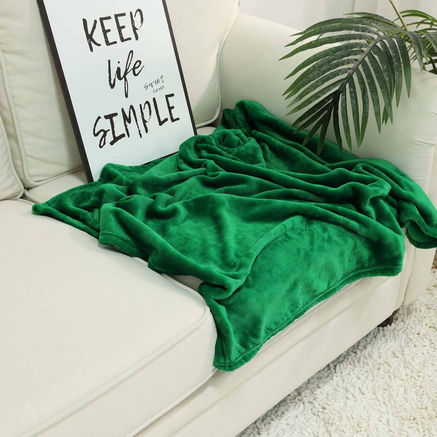 NANPIPER Baby Blanket - Super Soft Fleece Plush Lightweight Microfiber Throw 30x40 Emerald Green