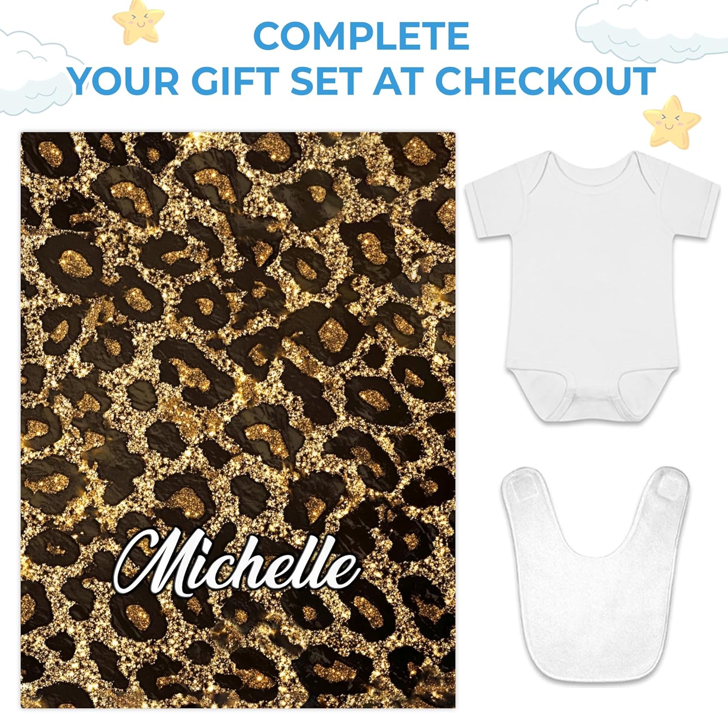 Hyturtle Personalized Leopard Baby Blanket - Cozy Cheetah Print Swaddle for Newborns