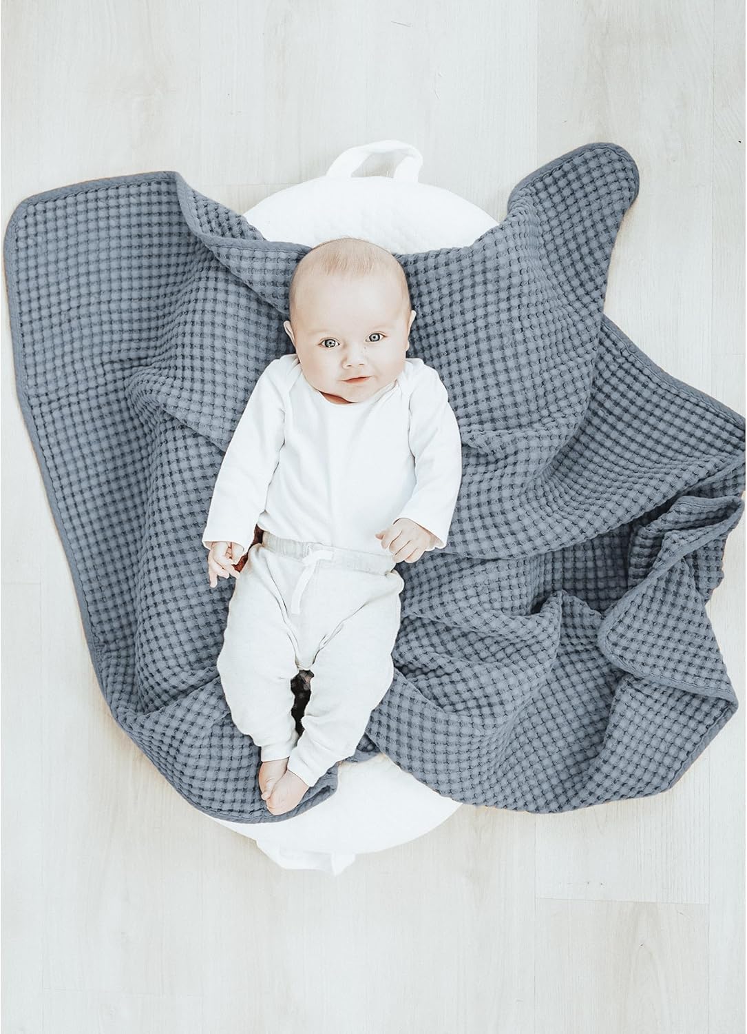Konssy Waffle Baby Blanket - Soft Cozy Swaddle Blanket for Newborns